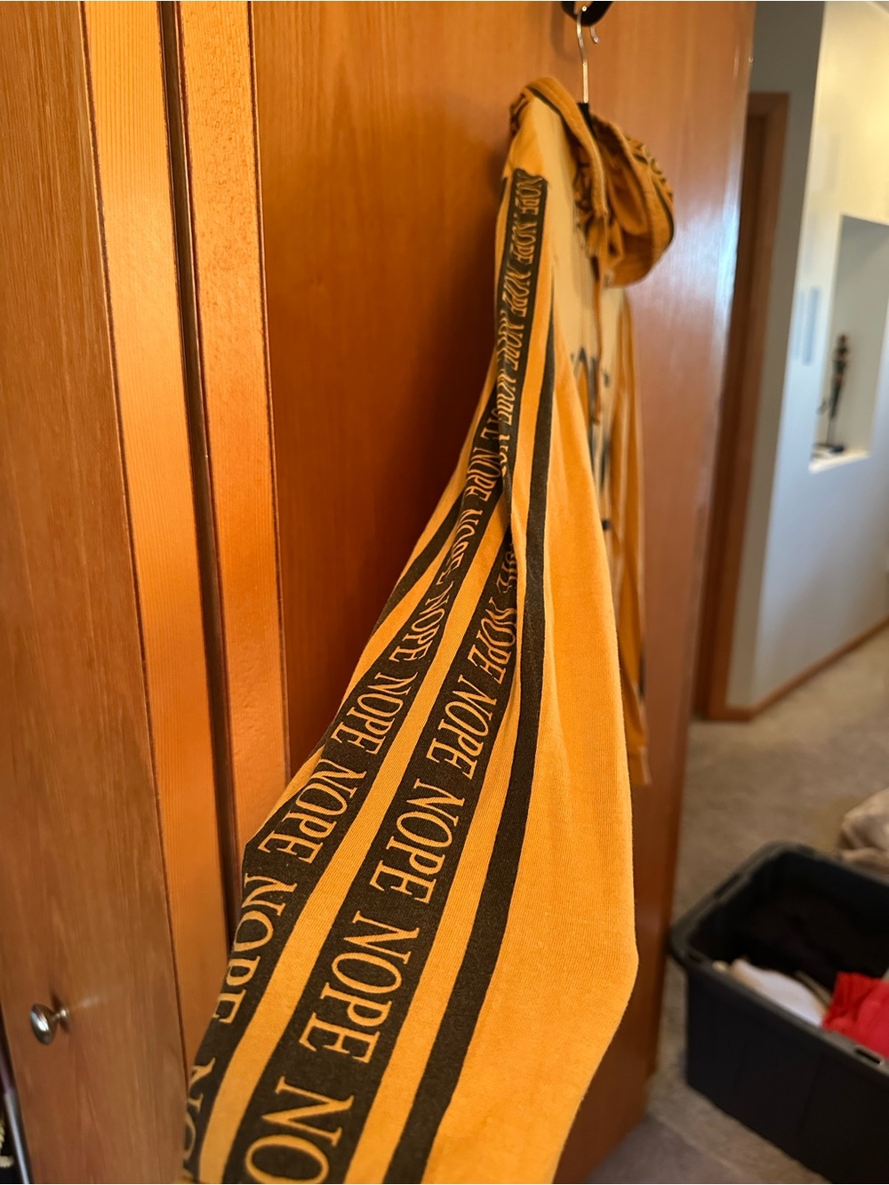 Mustard Yellow NOPE Hoodie Sweatshirt - Picture 3 of 5